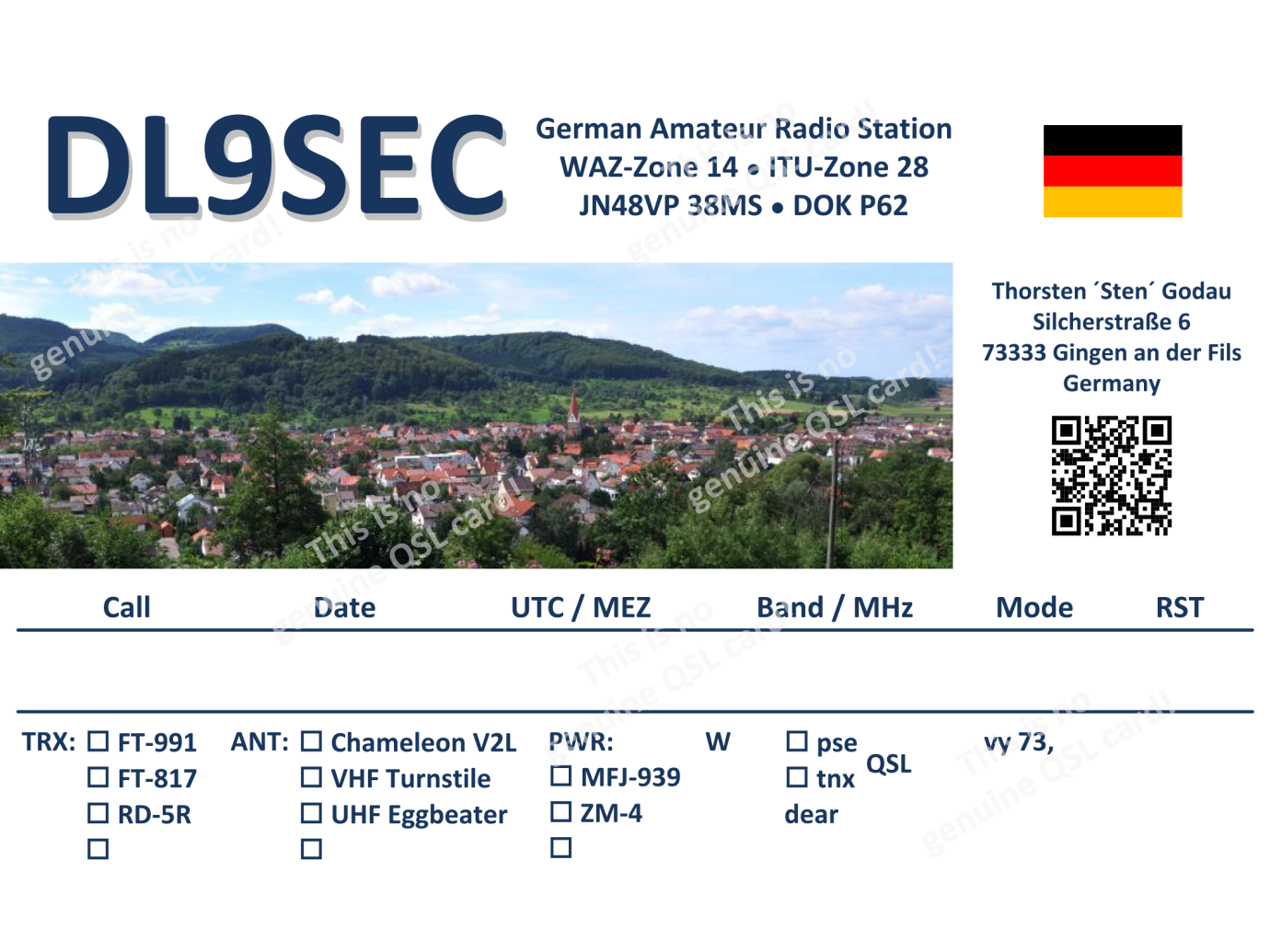 My current QSL card