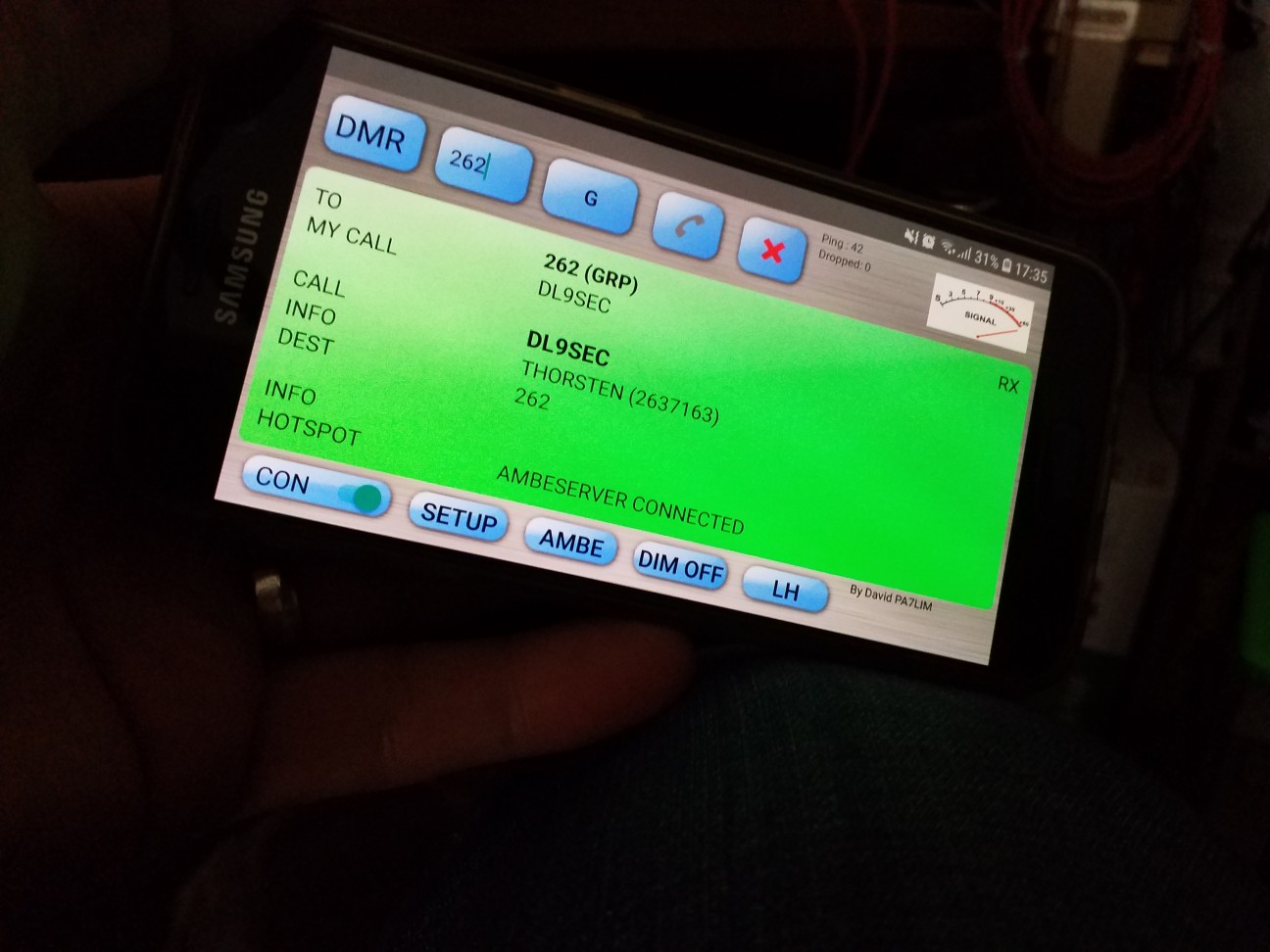 DMR with the mobile phone and AMBEserver